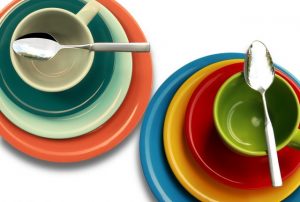 Dishes in different colors