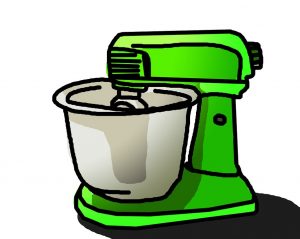 A green mixer quickly taken out of the storage unit as a fast way of organizing your new home