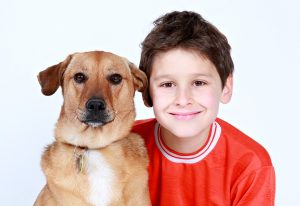 A boy with his dog