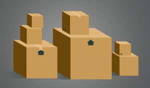 various cardboard boxes