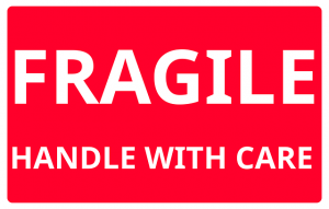 Sticker for fragile items