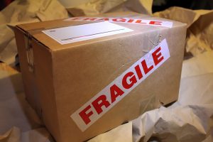 A sealed moving box with a 