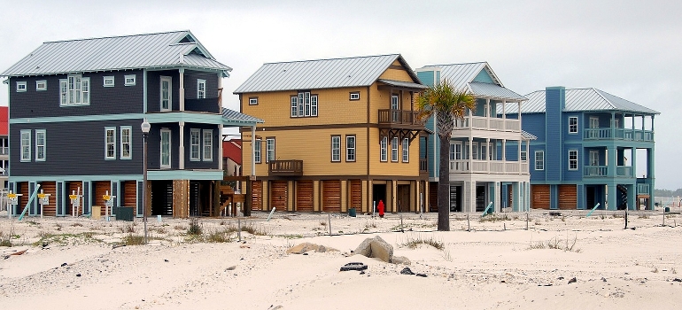 a row of beach homes