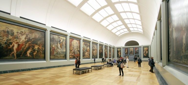 A large art gallery.