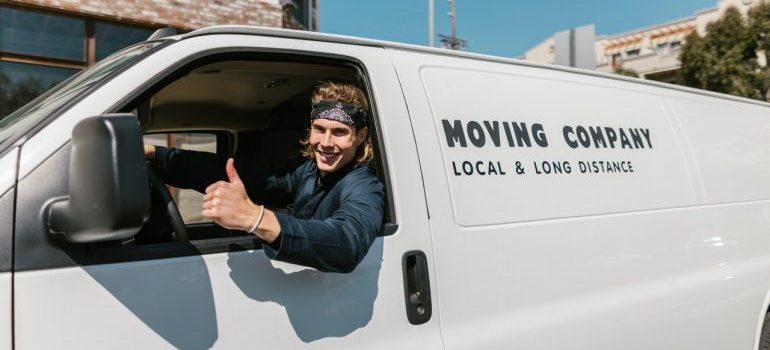 commercial Miami Gardens movers in a van