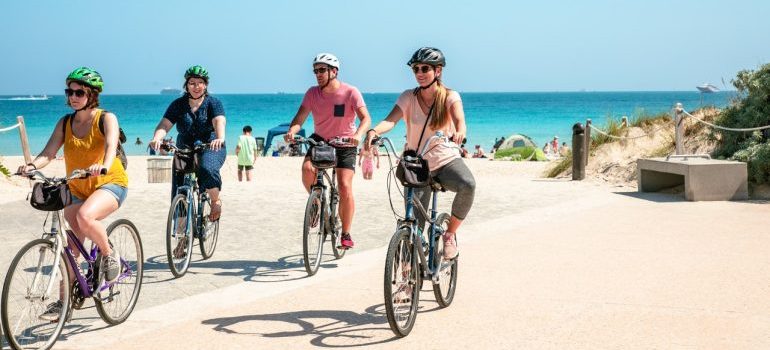 People riding bikes in Miami -one of the best cities for singles in Florida