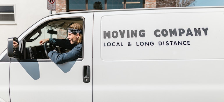 A mover in a moving truck